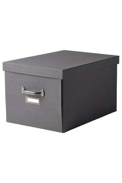 IKEA Tjog Dark Gray Box with Lid 35X56X30 cm