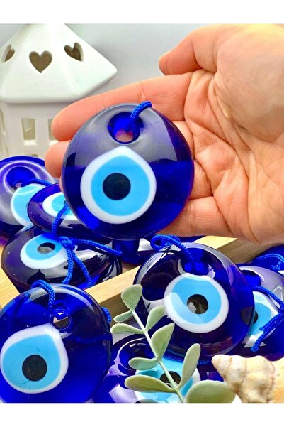 312 KONSEPT 12 margele cu ochi rău de 5 cm cu găuri din sticlă - Ornament pen...