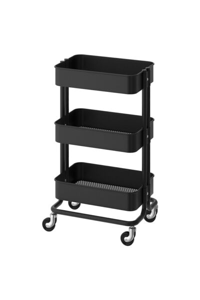 IKEA Raskog Servis Arabası, Siyah, 35x45x78 Cm