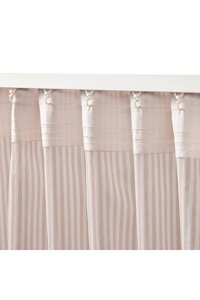 IKEA Background Curtain/2 Sashes, White-Beige Color-Striped Model 120X300 cm