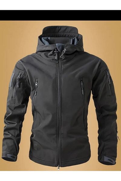 BY SRT Tactical Outdoor Intrapolar Fluid and Windproof Hooded Detachable Softgel Coat