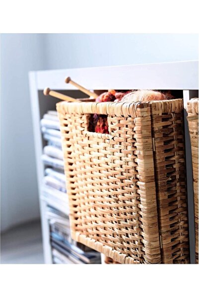 IKEA Branas Decorative Wicker Basket Rattan Box - 32x35x32 Cm