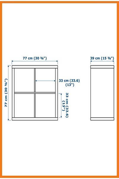 Alony Home Kallax Açık Raf Ünitesi 4 Bölmeli 77 X 77 Cm Beyaz