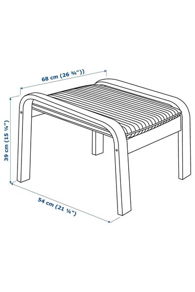 IKEA Dekoratif Poang Ayak Uzatma Taburesi Masif Ahşap Iskeletli