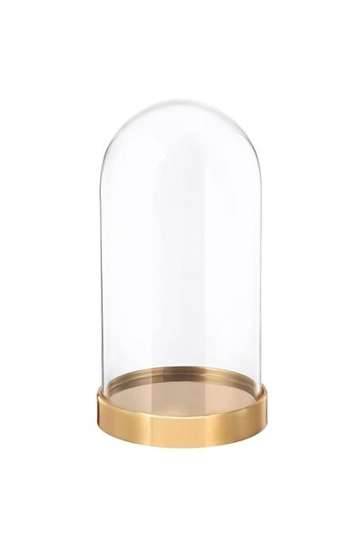 IKEA Gold Altlıklı Cam Fanus 10x19 cm
