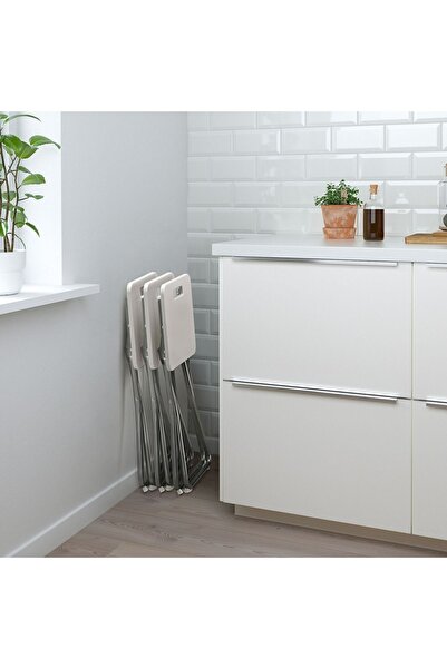IKEA GUNDE katlanır tabure, beyaz