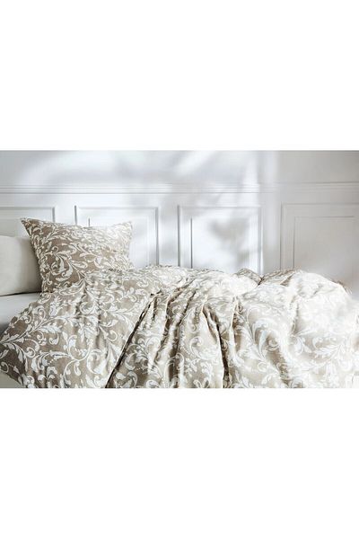 IKEA Varbracka Double Duvet Cover Set, Beige-white, 240x220/50x60 Cm Without Sheets