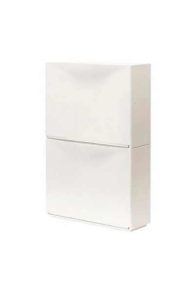 IKEA Trones Plastik Ayakkabılık Ayakkabı Dolabı - 2 Parça - Beyaz