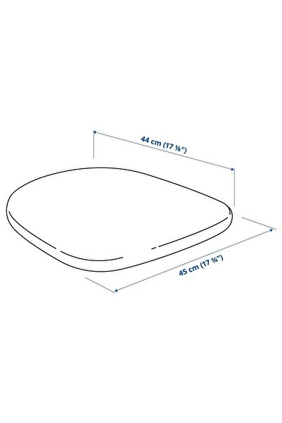 IKEA Polyester Odger Çalışma Sandalyesi Oturma Minderi, Gri, 44x45 Cm Gri Tekli