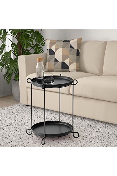 IKEA Tepsili Sehpa, kırmızı, Çap: 50 cm  Yükseklik: 54 cm