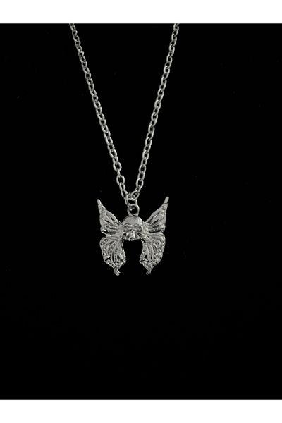 DarkellaStore Gothic Gothic Winged Skull Necklace