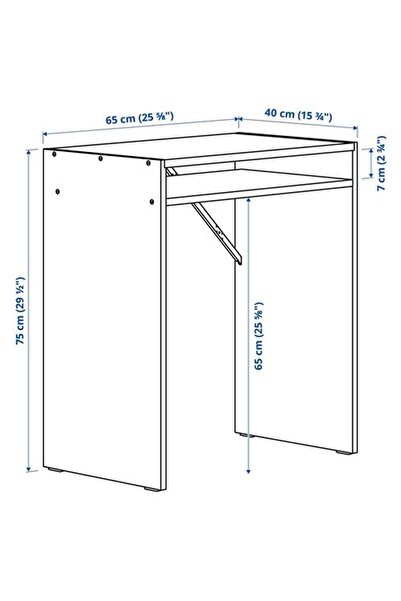IKEA Torald Çalışma Masası,65x40 Cm, Beyaz, Yetişkin / Çocuk