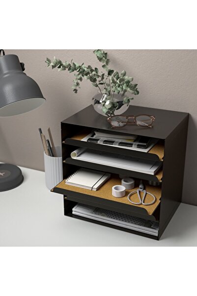IKEA Evrak Rafı, Antrasit, Genişlik: 32 cm  Derinlik: 25 cm  Yükseklik: 32 cm
