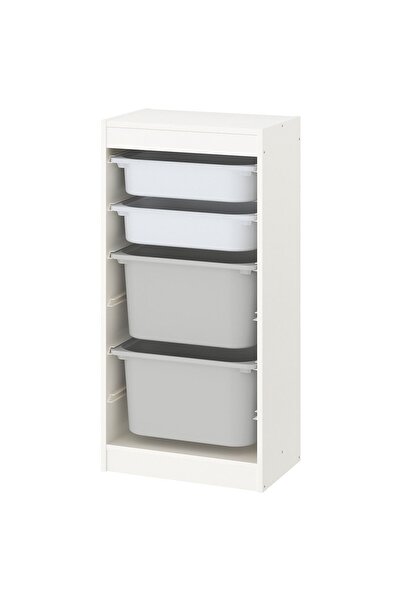 IKEA وحدة تخزين الألعاب، أبيض، العرض: 46 سم العمق: 30 سم الارتفاع: 94 سم