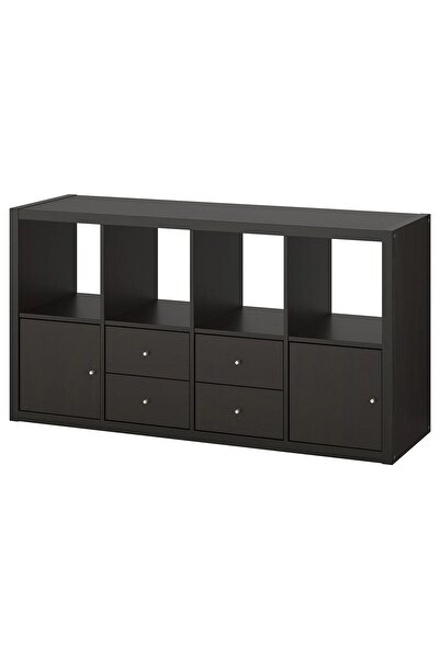 IKEA açık raf ünitesi, venge, 77x147 cm, çekmeceli ve kapaklı