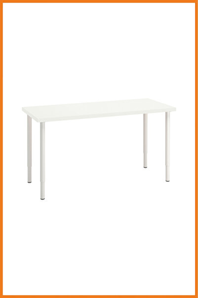 Alony Home Çalışma Masası Yüksekliği Ayarlanabilir Çelik Ayaklı Sunta Panel Bilgisayar Çizim 60x93x140 Beyaz