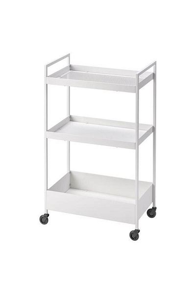 IKEA Καρότσι σερβιρίσματος 3 επιπέδων Λευκό Χρώμα 50,5x30x83 cm Μονάδα ραφιών οργάνωσης Ατσάλι