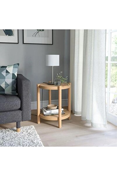 IKEA NEMOSTORE  LISTERBY yan sehpa, meşe kaplama, 50 cm