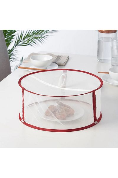 IKEA Lerflundra Food Protector, Red-White, 36X15 cm