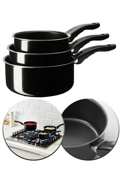 IKEA Kavalkad Sauce Pot 3 Piece Teflon Milk Pan