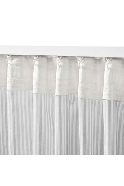 IKEA Background Curtain/2 Sashes, White-Grey Color-Striped Model 120X300 cm