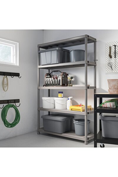 IKEA dış mekan raf ünitesi, koyu gri, 120x40x188 cm