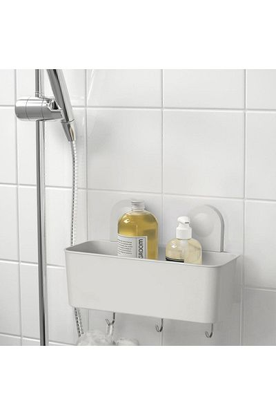 IKEA Κουτί οργάνωσης μπάνιου Ranen Grey - Καλάθι ντους 26x21 cm