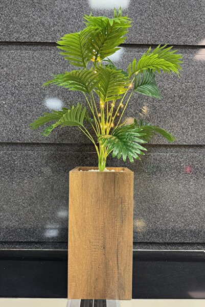 STDEKOR Areka Çiçekli, Led Işıklı, Ceviz Saksı 115cm