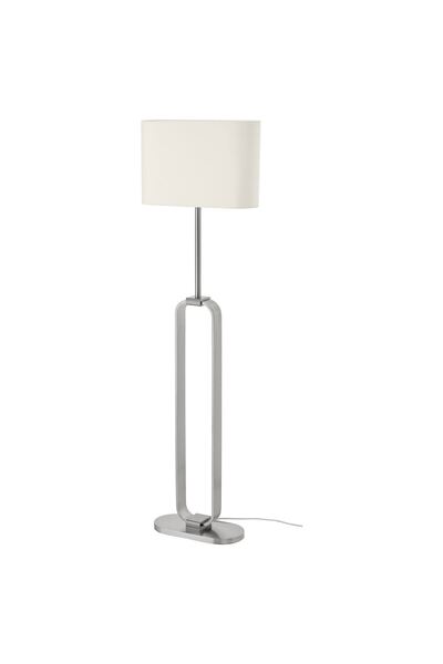 IKEA yer lambası, nikelaj kaplama-beyaz, 150 cm dekoratif bir ışık yayar