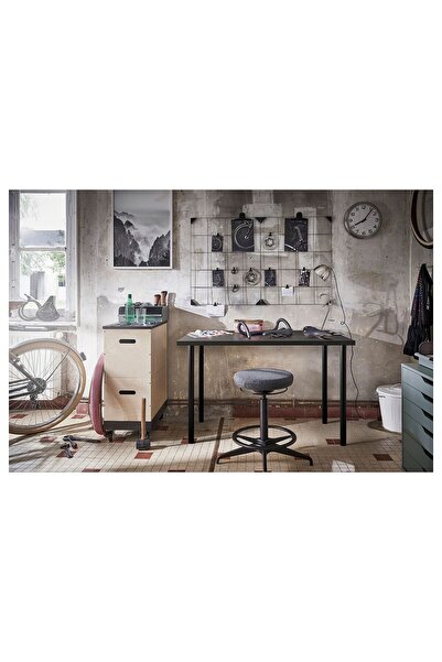 IKEA çalışma masası, koyu gri-siyah, 100x60 cm