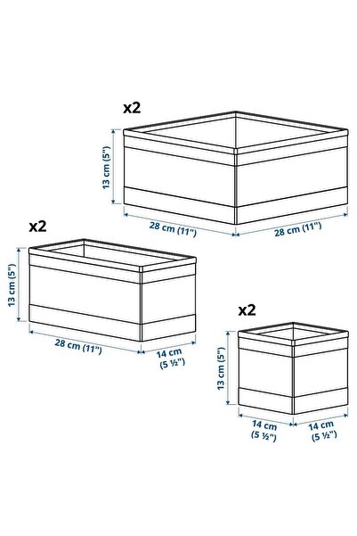 IKEA White Skubb Box Set, 6 Pieces