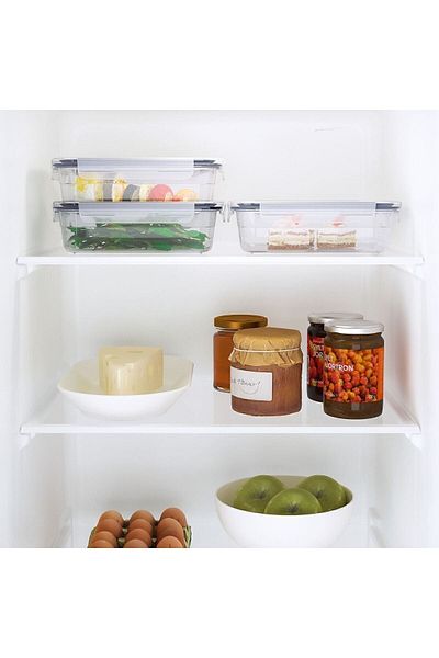 IKEA 365+ plastic storage container set, transparent, 1.0 l, square-rectangular, 3 pieces