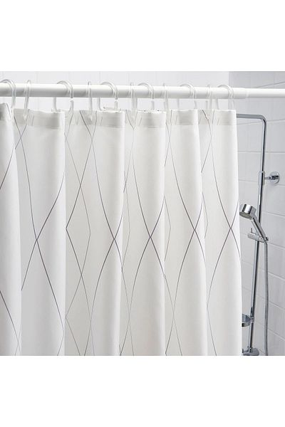 IKEA White-Yellow-Lilac Shower Curtain
