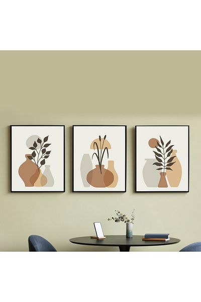 Gorgon Art Home 3-Piece Scandinavian Frame Look Mdf Table Set