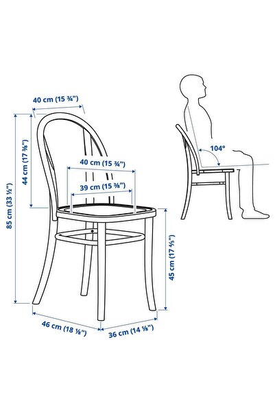 IKEA ahşap sandalye, koyu kahve