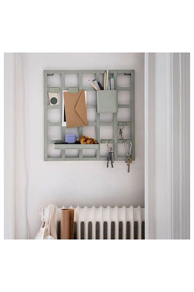 IKEA SNICKRA multi-purpose set of boards and accessories, gray-green, 38x38 cm, 8 pieces with storage items
