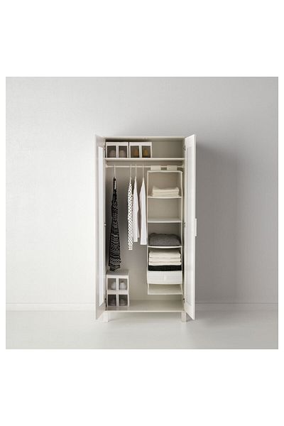 IKEA Inner Cabinet Hangable Organizer Shelf with Compartments A Quality 35x125cm Fabric Polyester White