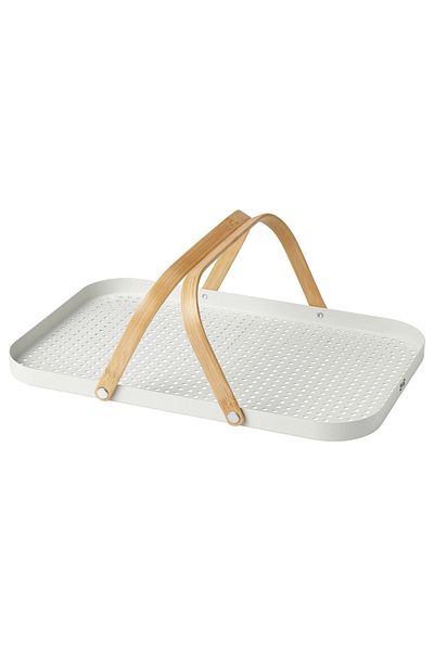 IKEA GRÖNFISK 46x30 cm Bamboo-White Tray with Handles