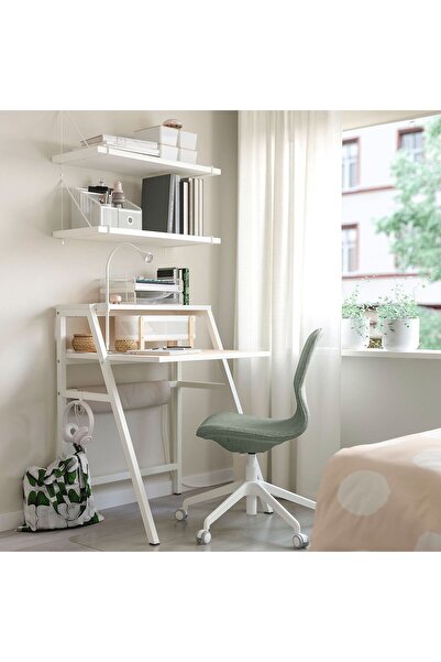 IKEA Çalışma Masası, Beyaz, Genişlik: 80 cm  Derinlik: 60 cm  Yükseklik: 75 cm