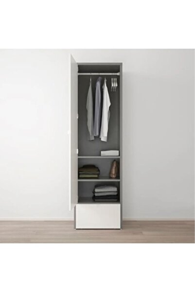 IKEA NEMOSTORE IKEA VISTHUS gardırop, gri-beyaz, 63x59x216 cm