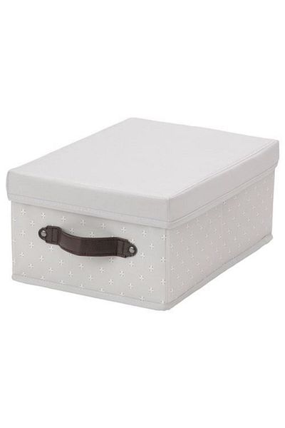 IKEA Box with Lid Gray 25X35X15 cm Organizer with Handle, Organizer