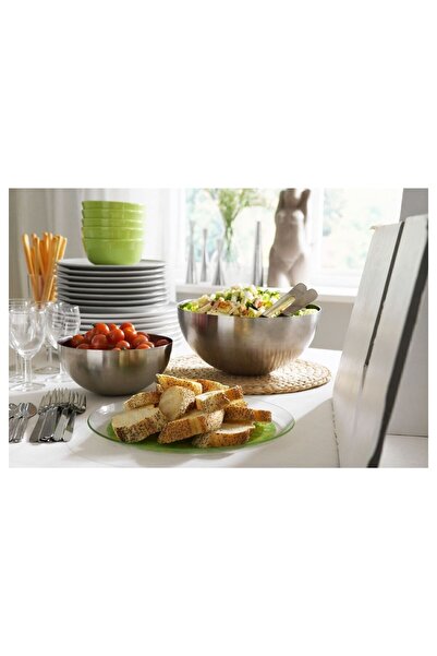 IKEA Metal Salad Bowl Large Size Ikea Deep Stainless Steel Diameter 28 Cm Bowl Presentation