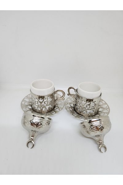 Carlito Turkish Coffee Cup for 2 People (Silver)