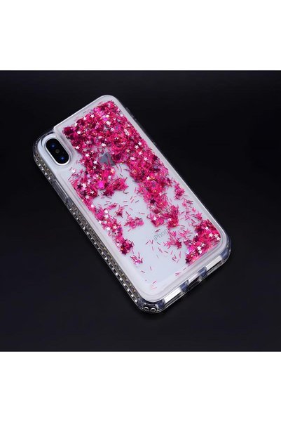 Cepustik Telefon Aksesuarları iPhone X / İPhone XS Kılıf Zore Sıralı Taşlı Sı...