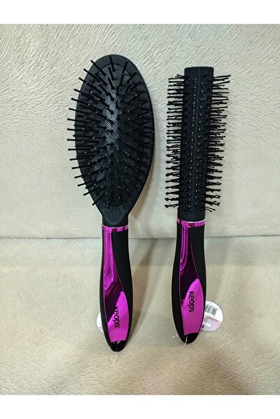 Lider MAGNESİA Μαύρη βούρτσα για στέγνωμα μαλλιών και βούρτσα μαλλιών - Σετ 2...