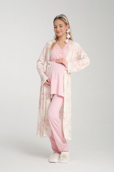 effort Luxury Maternity - Maternity and Lace Dressing Gown and Nightgown Set