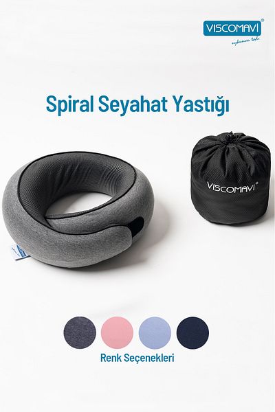 viscomavi Gray Spiral Travel Pillow