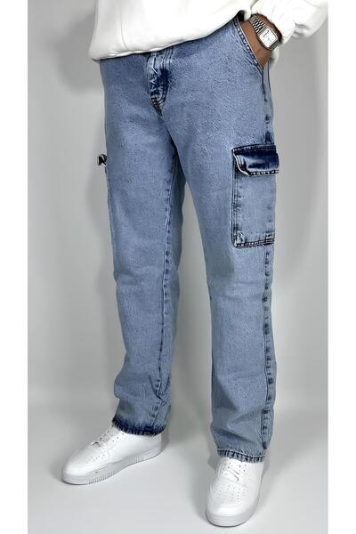 ensbutik Baggy Fit Cargo Jean Trousers