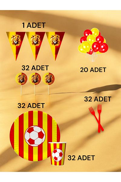 VibeHome Red Yellow Fan m Pack for 32 - Birthday Party and Fun Events