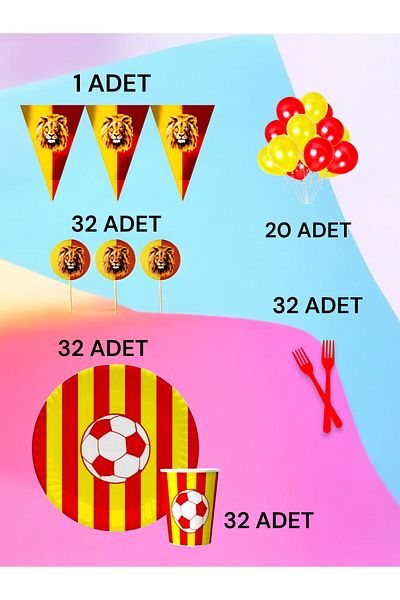 VibeHome Red Yellow Fan m Pack for 32 - Birthday Party and Fun Events